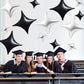 TONIFUL 30Pcs 26In&10In Star Balloons Black and Silver Four Pointed Foil Mini Star Mylar Balloons for Birthday Wedding Baby Show