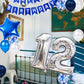 12Th Birthday Party Decoration For Boys, Happy Birthday Banner Blue Number 12 Birthday Balloons 12Th Birthday Latex Confetti Bal