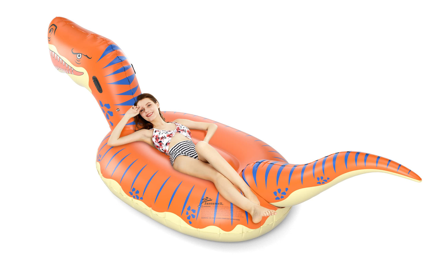 Jasonwell Inflatable Dinosaur Pool Float For Boys Girls Adults 124'' Giant T-Rex Floatie Summer Beach Swimming Pool Inflatables Ride On Party Pool Toys Raft Lounge Kids Tyrannosaurus Rex Toys