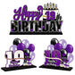 Lingteer Happy 19Th Birthday Purple Acrylic Table Topper Centerpieces Set - Cheers To Nineteen Years Old Birthday 19Th Bday Party Gift Decorations.
