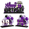 Lingteer Happy 19Th Birthday Purple Acrylic Table Topper Centerpieces Set - Cheers To Nineteen Years Old Birthday 19Th Bday Party Gift Decorations.