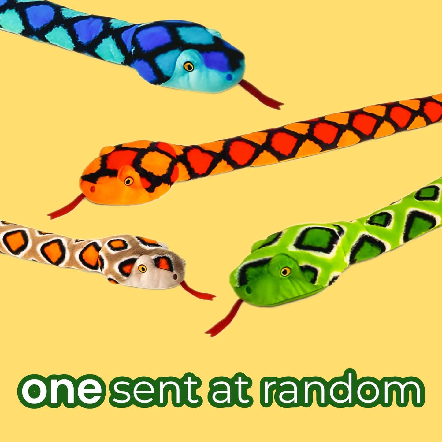 Deluxe Paws Plush Cuddling, Soft Eco Toys, 100% Recycled (100cm Snakes (Random Color))