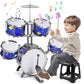 M Sanmersen Upgraded Kids Jazz Drum Set Toddler Toy Drum Set With Stool, Plastic Rock Jazz Drum Kit Musical Toys Gift For Boys Girls 1-3 3-5
