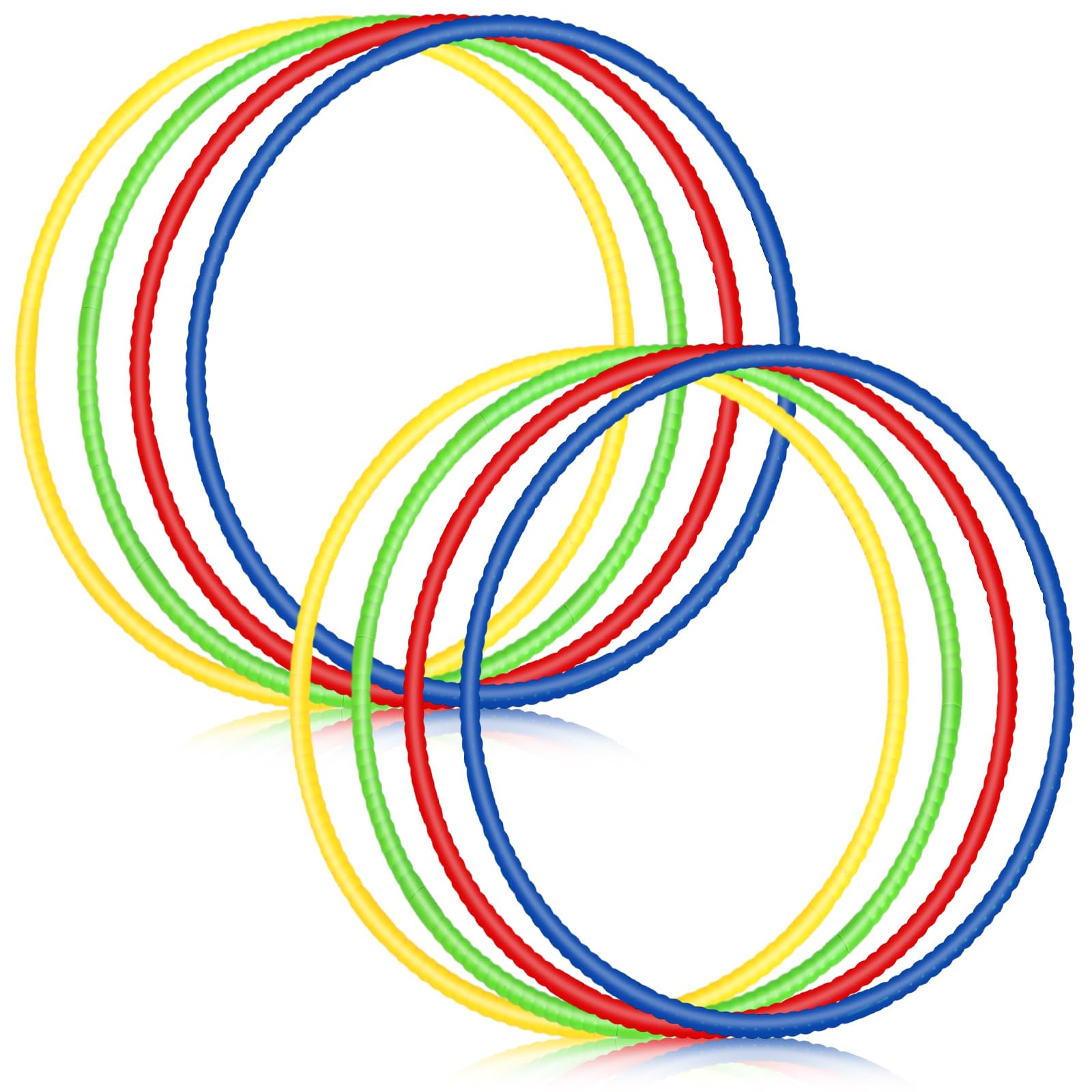 Sratte 8 Pcs Color Hoop Detachable Adjustable Hoop Exercise Ring Plastic Toys for Teens Games Gymnastics Dog Agility Equipment P