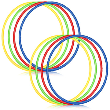 Sratte 8 Pcs Color Hoop Detachable Adjustable Hoop Exercise Ring Plastic Toys for Teens Games Gymnastics Dog Agility Equipment P