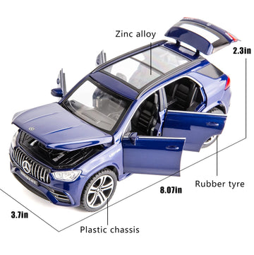 WAKAKAC Diecast Car Model Benz AMG GLE 63S 1/32 Pull Back Zinc Alloy Toy Vehicle Collection Decoration Gift Toy Car(blue)