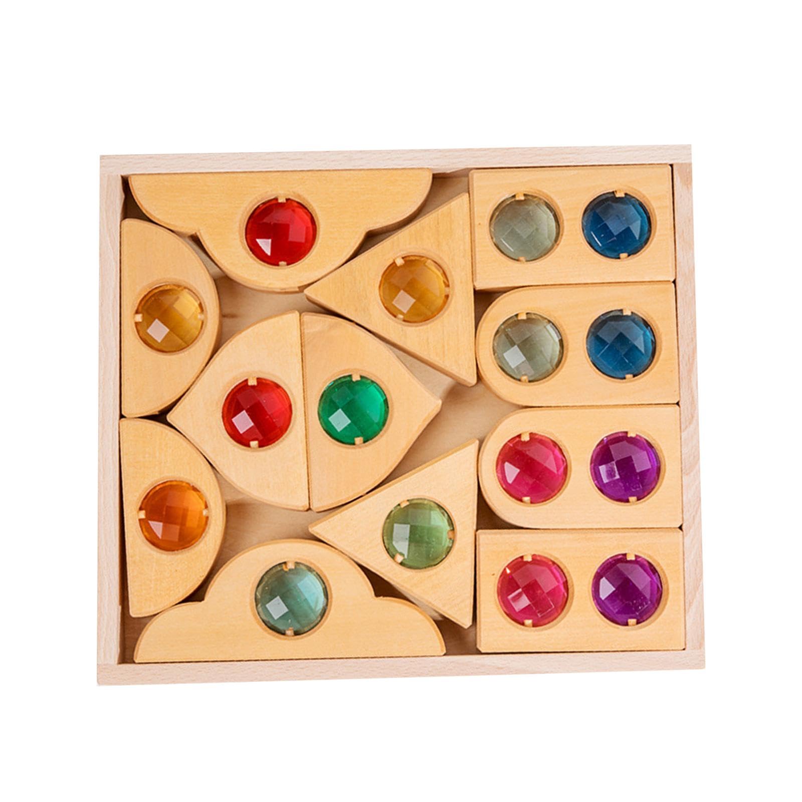 Styleheaven Rainbow Building Blocks Set Educational Acrylic Cubes For Toddlers Boys Gift
