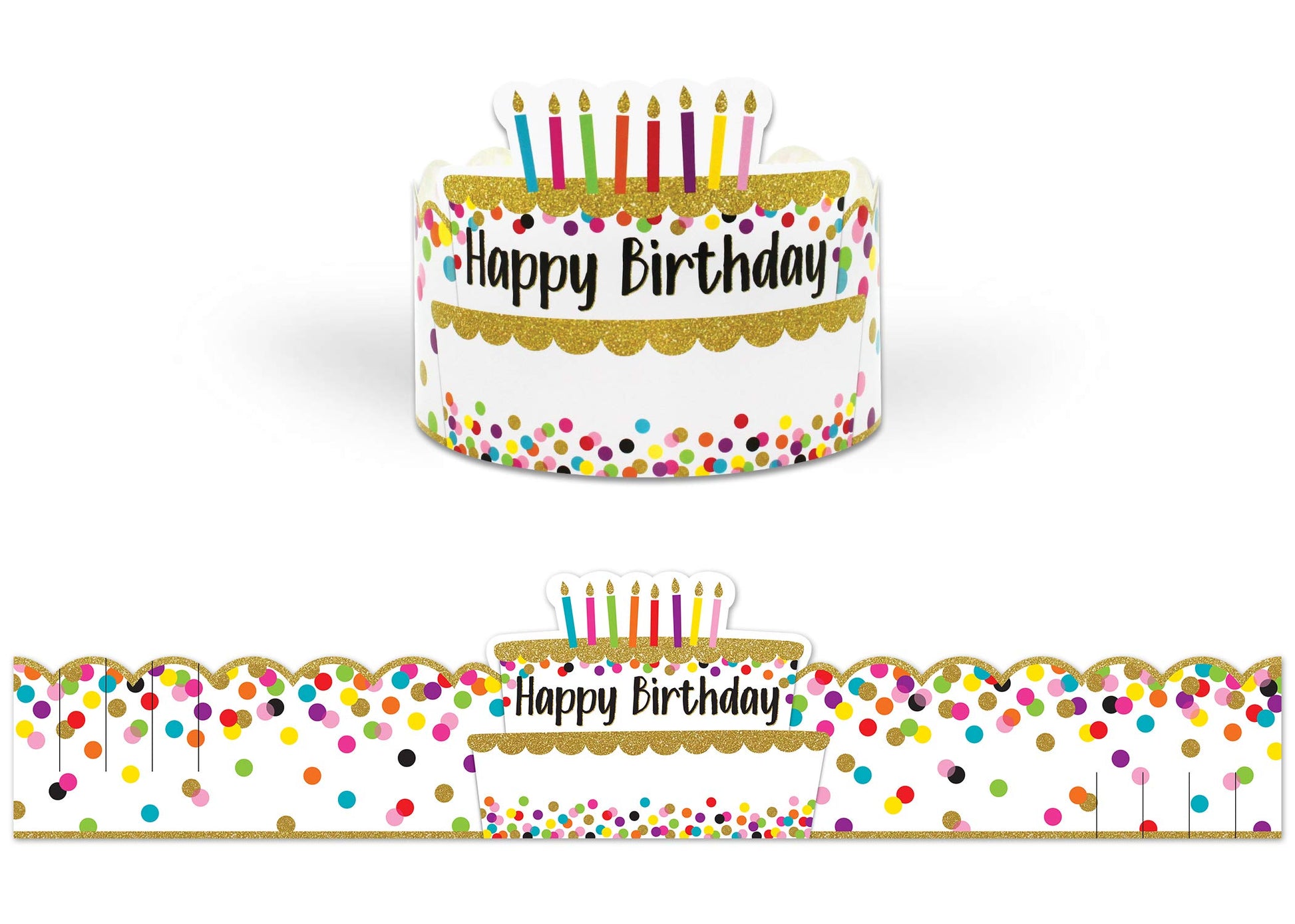 Teacher Created Resources Confetti Happy Birthday Crowns, Pack of 30