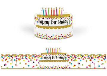 Teacher Created Resources Confetti Happy Birthday Crowns, Pack of 30