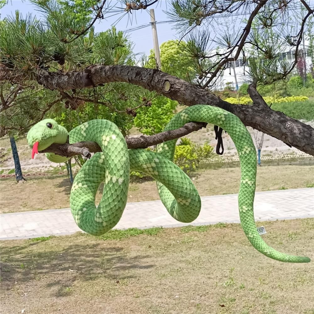 Xshelley 120 inch high Simulation Extra Long Snake  Soft Plush Toy  Snake Stuffed Animal  Large Stuffed Animal Toy  Children's Toy Gift (Green)