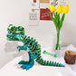Easter Basket Stuffers - 3D Printed Dinosaur Toy, Mystery Crystal Dinosaur Egg With Articulated Tyrannosaurus Rex, Easter Basket Gifts Flexible Rexi Toys, Dragon Egg Fidget Toy For Autism(Bluegreen)
