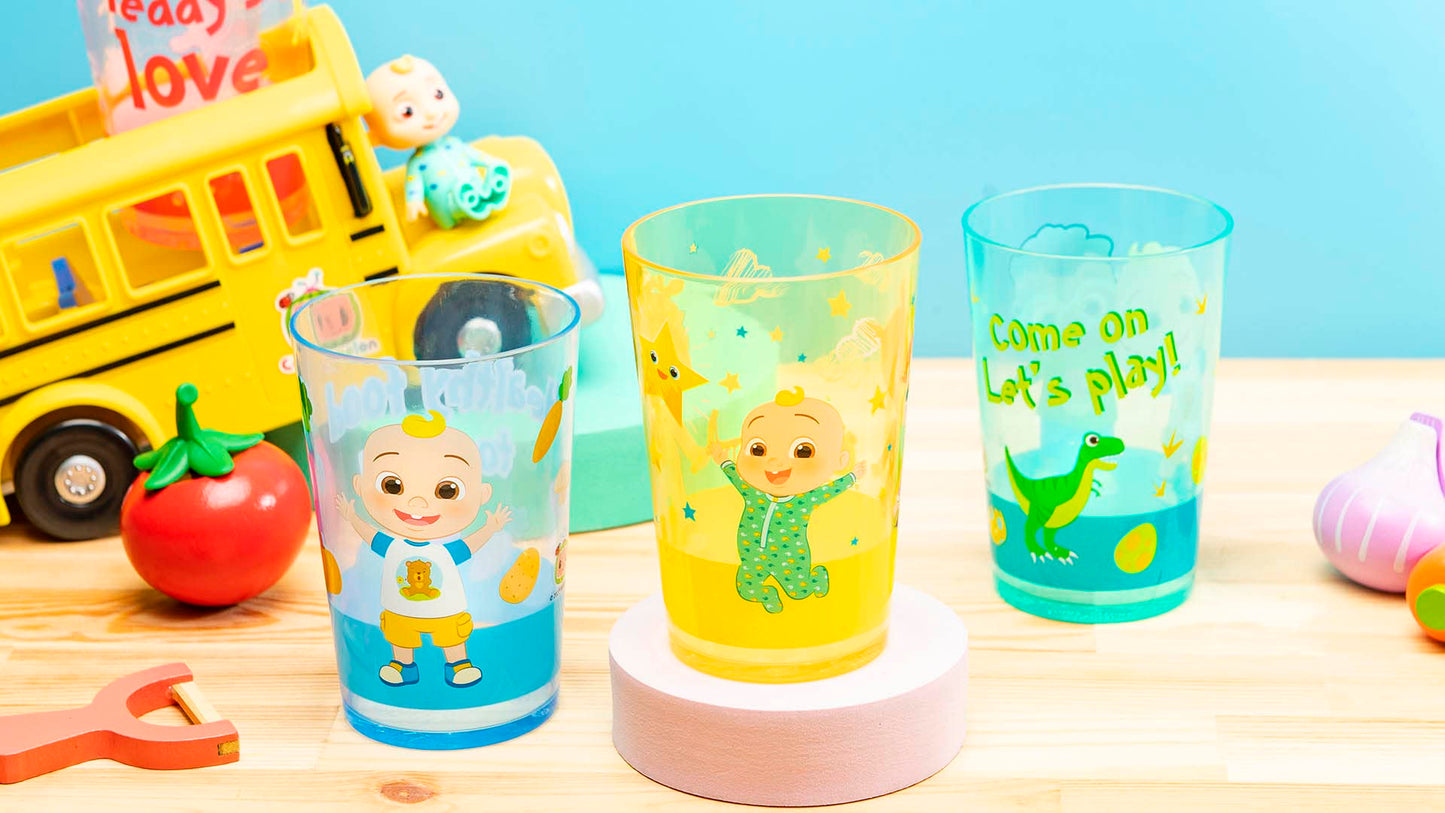Zak Designs CoComelon Nesting Tumbler Set Includes Durable Plastic Cups with Variety Artwork, Fun Drinkware is Perfect for Kids