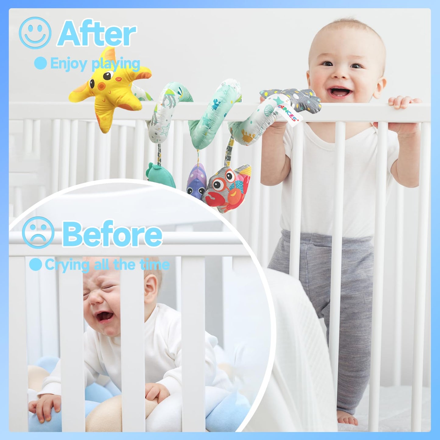 Baby Toys Infant Carseat Toy - Car Seat Toys Gifts For 0-6 6-12 Months Stroller Toy For Newborn Babies Boy Girl 3-6 Month Spiral