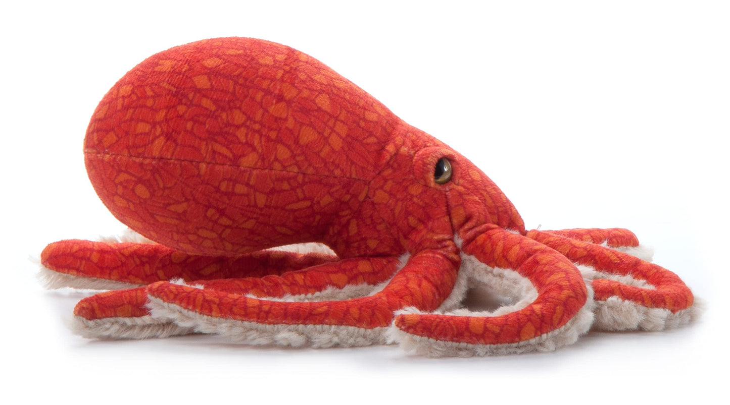 The Petting Zoo Pacific Red Octopus Stuffed Animal Plushie, Gifts for Kids, Wild Onez Sealife Animals, Octopus Plush Toy 8 inche