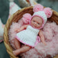Mire & Mire 4.5 Girl Reborn Doll Open Eyes Micro Preemie Full Body Silicone 13cm Baby Doll Lifelike Mini -Pink