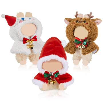 Simgoing 3 Set Christmas 17cm Doll Clothes (No Doll)  Santa Elk Snowman Cape Cute Outfit Clothes Dress up Accessories Suit for Collector Fans Display Toys Gifts