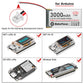 MakerFocus 2pcs 3.7V 3000mAh Lithium Rechargeable Battery 1S 1C LiPo Battery with Protection Board Insulated Rubber Tape and Mic