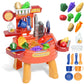 Pupu Pig Play Kitchen Water Table, Play Sink With Running Water, Toddler Toy Sink With Electric Faucet, Play Food & Kitchen Acce