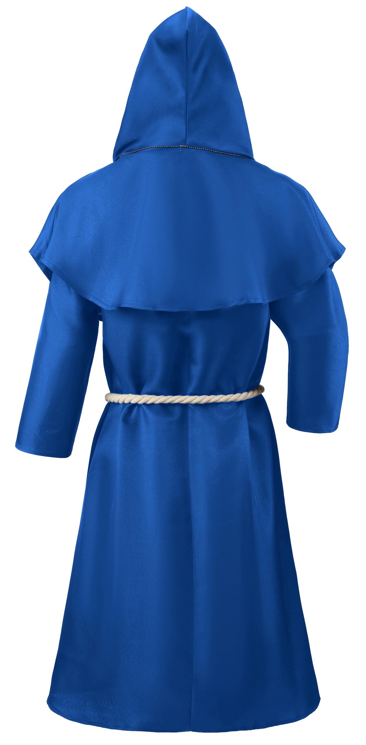 Knelor Medieval Friar Monk Robe For Kids, Halloween Cosplay Hooded Cape Cloak Costume