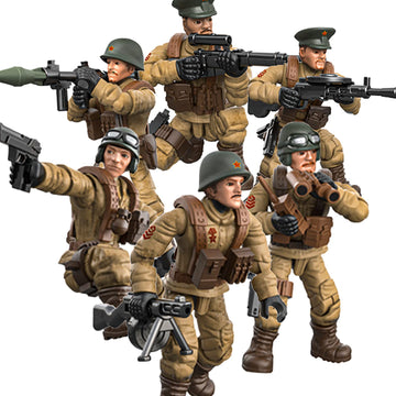 MEIEST 6 PCS Mini WWII Soldier Military Action Figures  Army Model Building Block Toys with Multiple Military  Accessories Party Favors Set for Kids (Soviet Army)