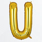Flyloons Gold Alphabet Letter Foil Balloons for Name U Birthday Decoration Items, Anniversary, Baby Shower, Bachelorette, Weddin