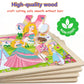 Wooden Puzzles For Kids Ages 4-6, 4 Packs 24 Pcs Unicorn Mermaid Princess Fairy Jigsaw Puzzles, Preschool Educational Brain Teas