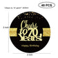 Sumerk 48 Pcs Cheers To 70 Stickers Large Bottle Stickers 70Th Birthday Stickers Card Seals 2 Inches Round Happy Birthday Party