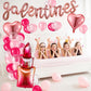 MiniInflat Galentines Day Decorations Set - 108 Pcs Latex & Confetti Balloon Arch, Pink Heart & Lipstick Balloons, Model SIR-MiniInflat-0094