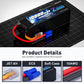 Zeee 6S Lipo Battery 10000mAh 22.2V 120C Soft Pack RC Battery EC5 Connector with Metal Plates for RC Car Truck Desert Racer RC T