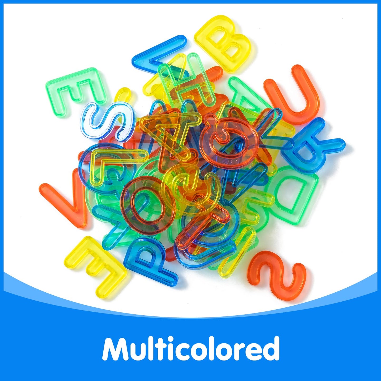 Odoorgames 52 Pcs Translucent Capital Letters - Plastic Alphabet Letters For Kids - Ideal For Light Table Manipulatives & Educat