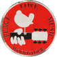 C&D Visionary Licenses Products Woodstock Peace Love Music 8cm Silver Metal Sticker