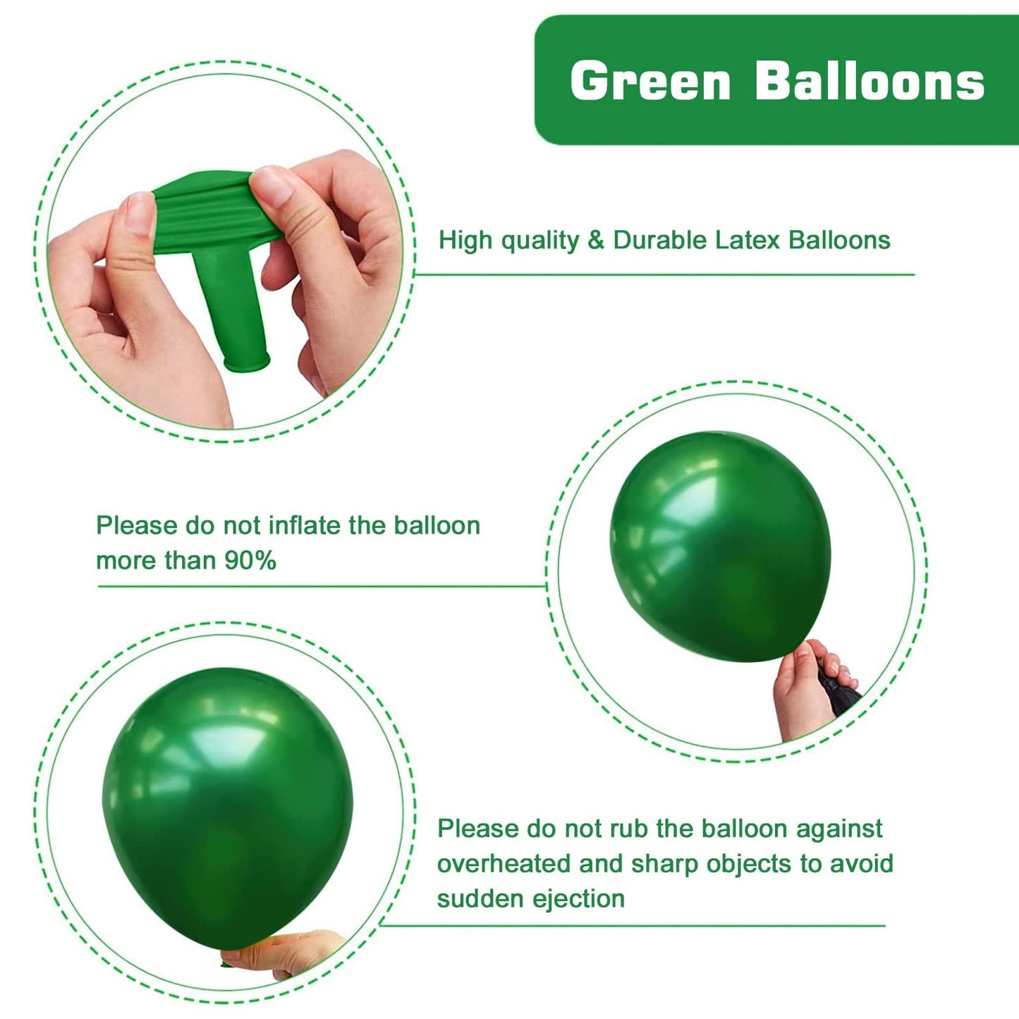 Ymsz Green And Gold Balloons, 67Pcs 12 Inch Metallic Gold And Dark Green Balloons For Birthday, Graduation, St. Patrick'S Day, B