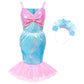 Jeowoqao Mermaid Princess Dress Up Costume, Girls Dress Up Pretend Play Clothes Gift 13Pcs Princess Costume For Little Girls Age 3 4 5 6 Years