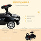 Aosom Kids Ride On Push Car, Foot-To-Floor Walking Sliding Toy Car For Toddler With Working Horn, Music, Headlights And Storage, Black