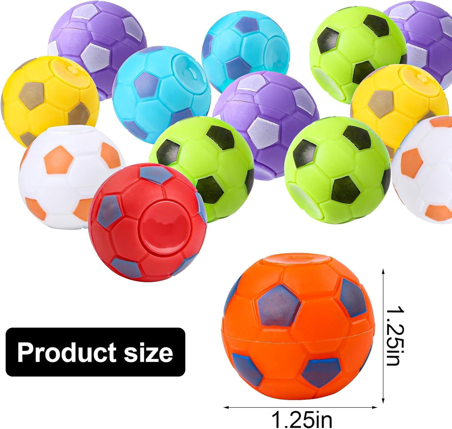 Scione 72 Pack Soccer Fidget Spinners, Soccer Party Favors For Kids, Fidget Toys Bulk, Soccer Stress Balls Goodie Bag Stuffers G