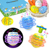 Easter Egg Toys Gifts for Toddlers 3 Pack, Light up spinning Top with Music, Easter Basket Stuffers Fillers Party Favors for Kid