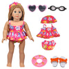 Msyo 18 Inch Doll Swimsuit Playset, Dorable Doll Summer Dress Playset For 18 Girl Dolls, Includes Doll Bikini Swimsuits, Lovely Sunglasses, Goggles, Sandals And Water Inflatable Ring