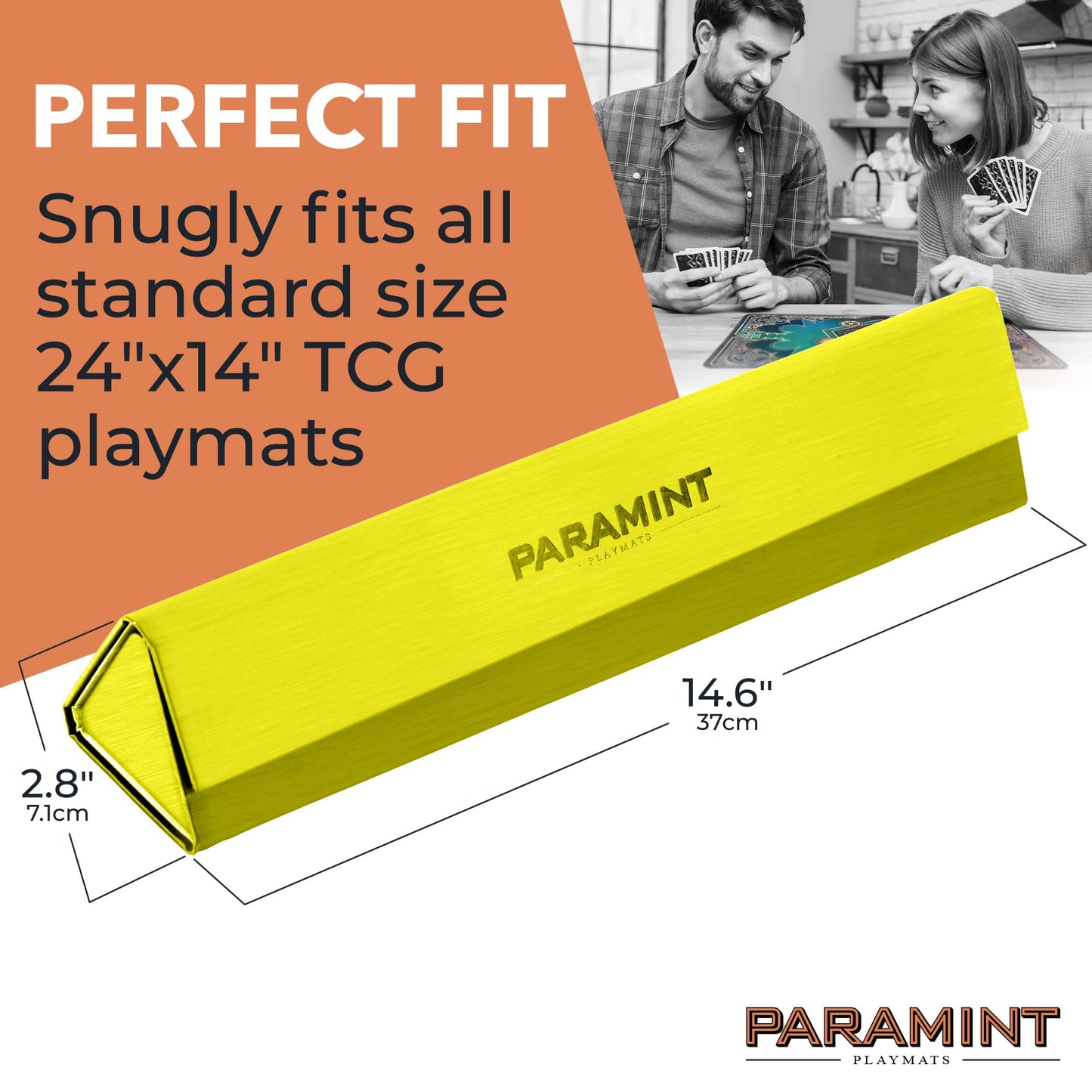 Paramint Matshield Yellow, Durable Playmat Case - Compatible With Magic The Gathering, Mtg Play Mat Tube - Mtg Accessories - Pre