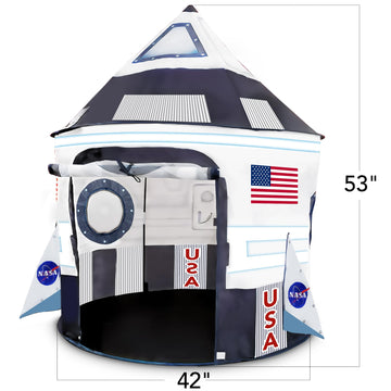 Artcreativity Kids Tent Indoor Pop Up Play Tent For Kids, Outer Space Party Decorations & Space Toys For Ages 4-12 Indoor & Outdoor Playhouse Tent, Spaceship Tent For Space Birthday Decoration