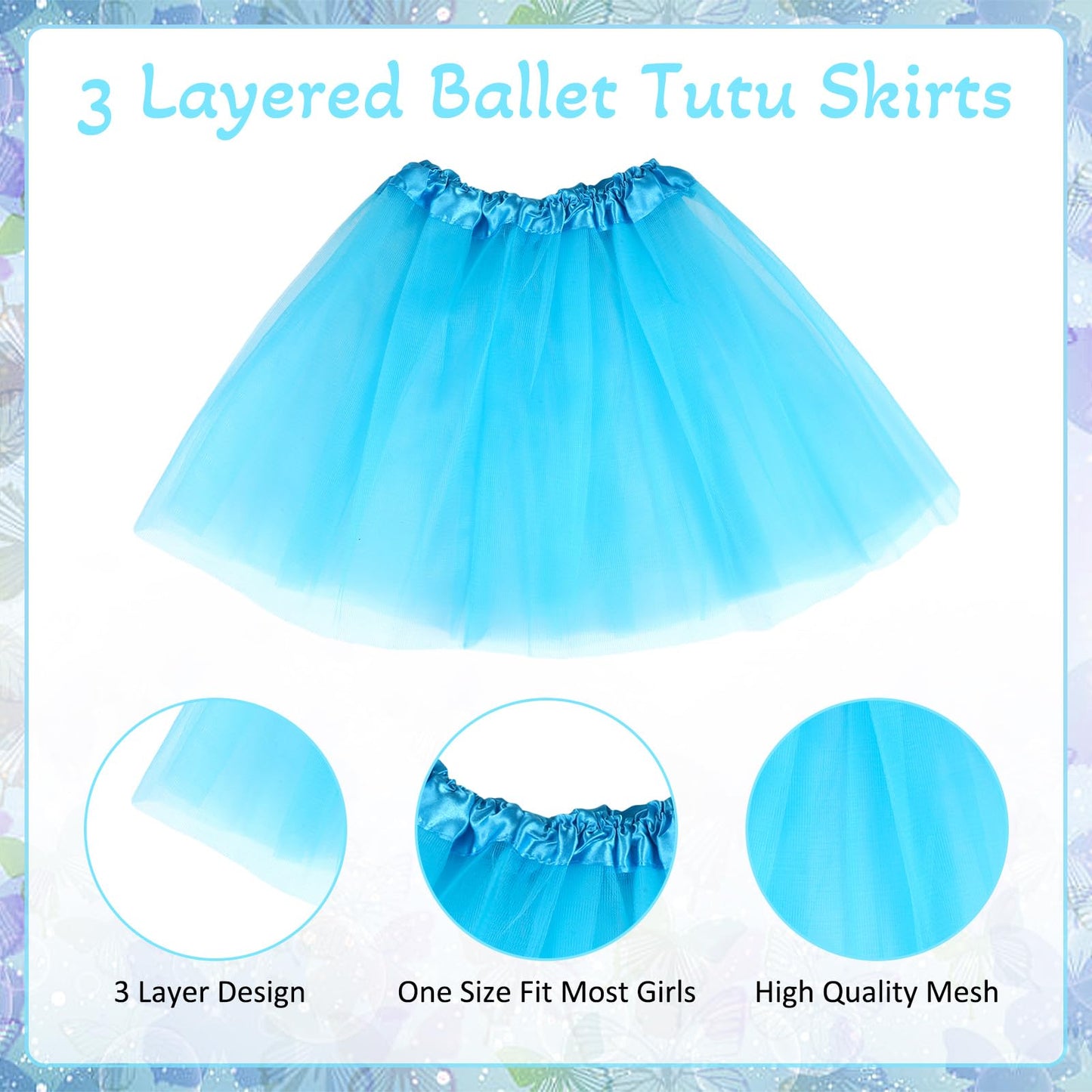 Hoemwarm 18 Pcs Girls Tutu, 3 Layers Multicolor Toddler Tutu Skirt Princess Tutu Dresses For Toddler Girls Bulk, Dance Fluffy Tu
