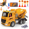 Construction Toys for Boys - Cement Mixer Toy Truck with Lights Sounds & Working Movable Parts, Remote Control Rechargable Cars 