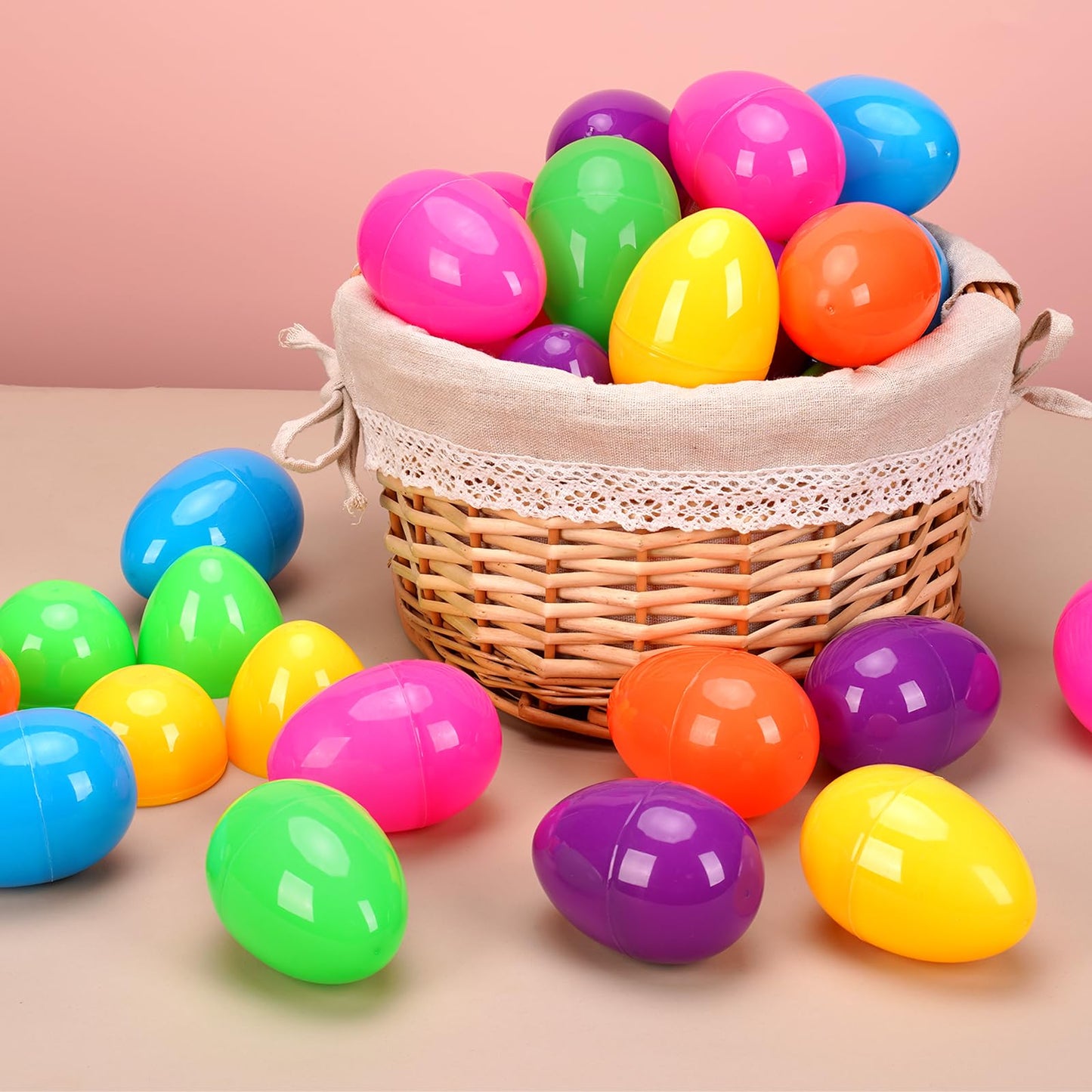 Kafka 72 Pcs Plastic Easter Eggs, 3.15'' Fillable Easter Eggs For Easter Hunt, Basket Stuffers Fillers, Classroom Prize Supplies