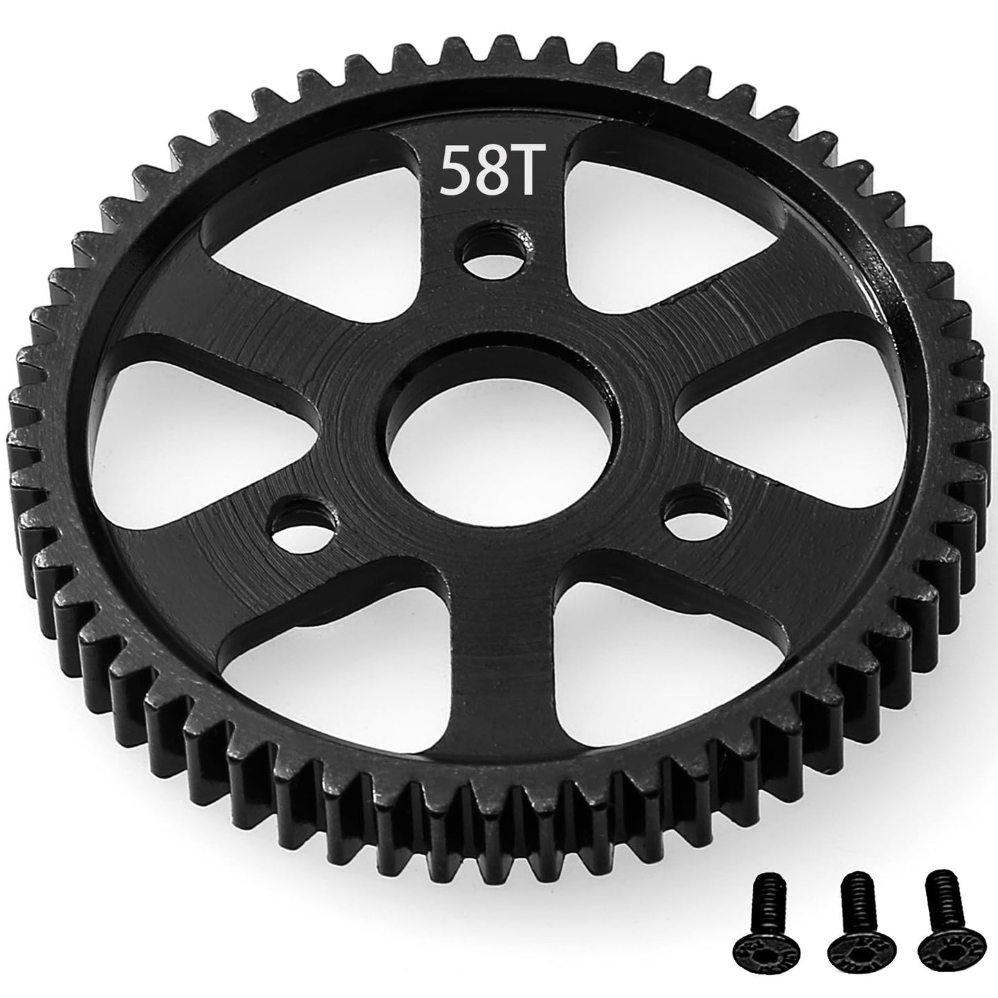 32P Spur Gear, 58T 0.8 Metric Pitch, Compatible With 32P, Hardened Steel 58 Tooth 0.8M Spur Main Gear For 1/10 Traxxas Ford Rust