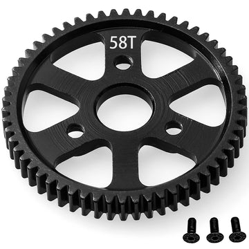 32P Spur Gear, 58T 0.8 Metric Pitch, Compatible With 32P, Hardened Steel 58 Tooth 0.8M Spur Main Gear For 1/10 Traxxas Ford Rust