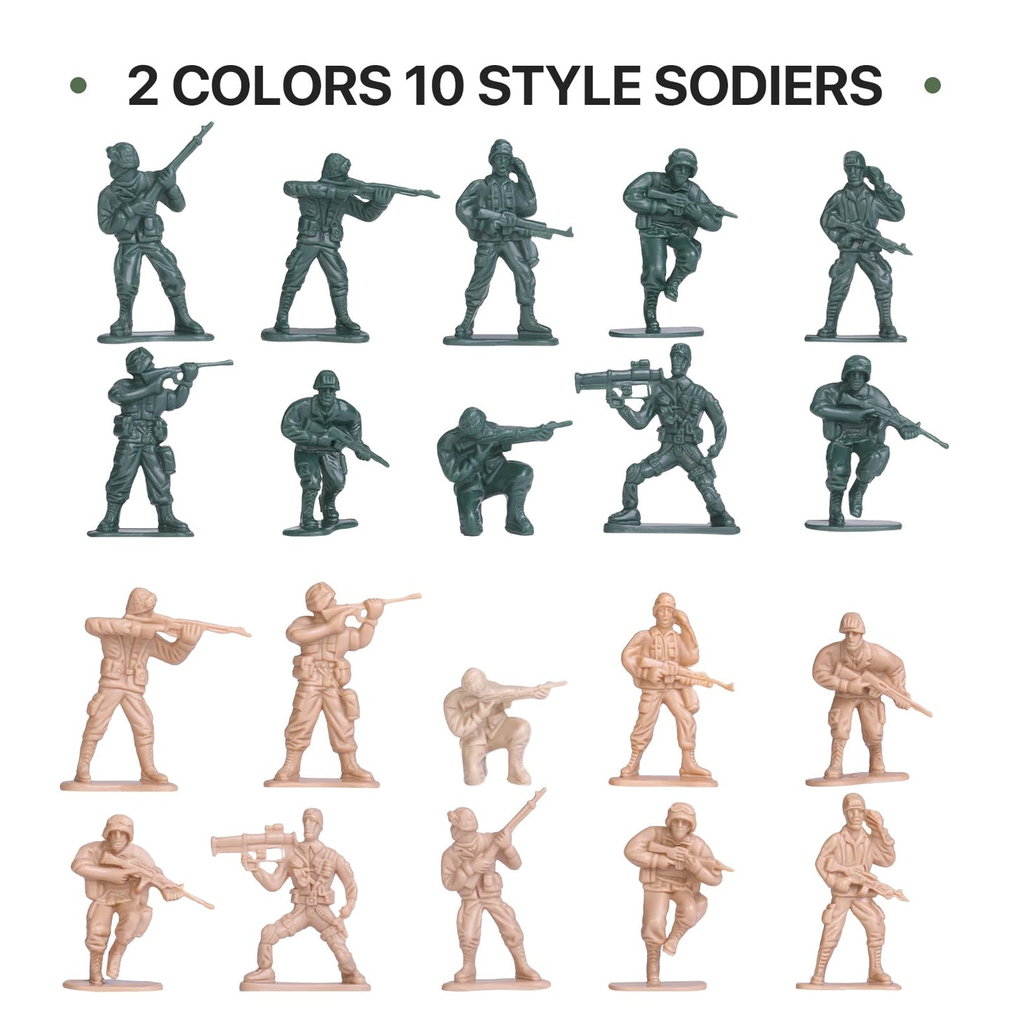 26 Pack Diecast Military Vehicles Set,6 Pack Assorted Alloy Metal Models Car Toys And 20 Pack Soldier Army Men,Mini Army Toy Tan