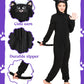 Wizland Black Cat Suit Costume, Halloween Animal Cosplay With Tail Ears For Boys Girls, Furry Gato Suit Disfraz For Kid Child And Toddler Girls Cat Costume 8-10