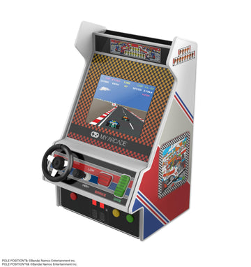 My Arcade Retro Mini Arcade Game Console DGUNL-7022, Full Color Screen, 2 Games, Real Racing Controls, Multi Color, Small Size