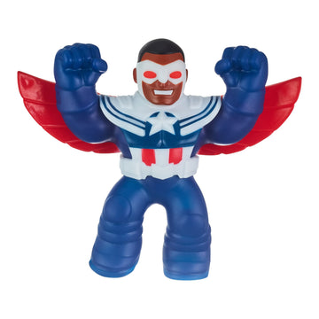 Heroes of Goo Jit Zu Marvel Hero Pack - Captain America Sam Wilson - 4.5" Squishy Toy - Multicolor - Model 41371 - Durable ABS Material