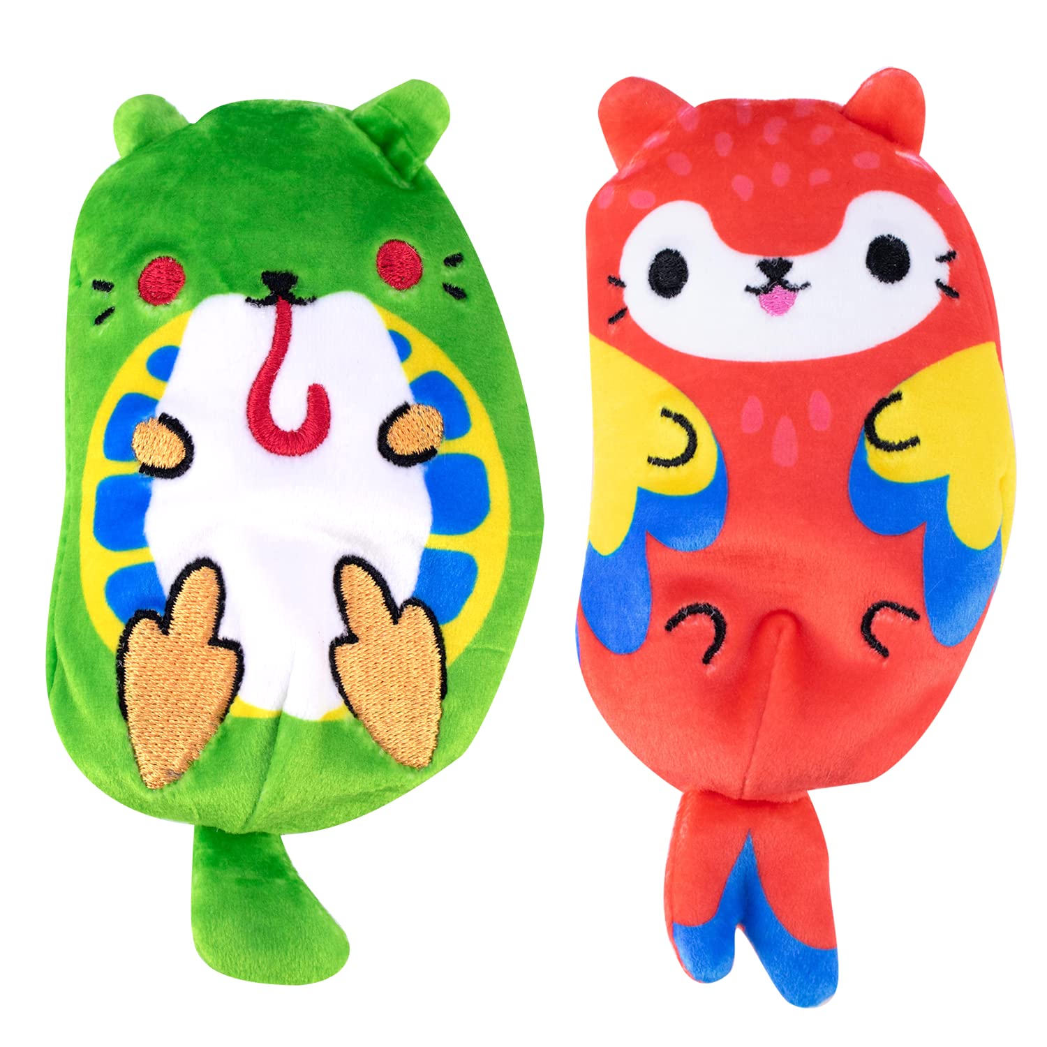 Cats Vs Pickles - Ribit & Pete - 2-Pack - 4 Cute Cuddly Collectible Bean Plush Toy - Collect These As Stocking Stuffers, Fidget