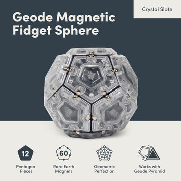 Speks Geode Magnetic Fidget Toy | Sensory Desk Toy for mature-themeds & Teens 14+ | Stress Relief Gift | Sphere  Slate